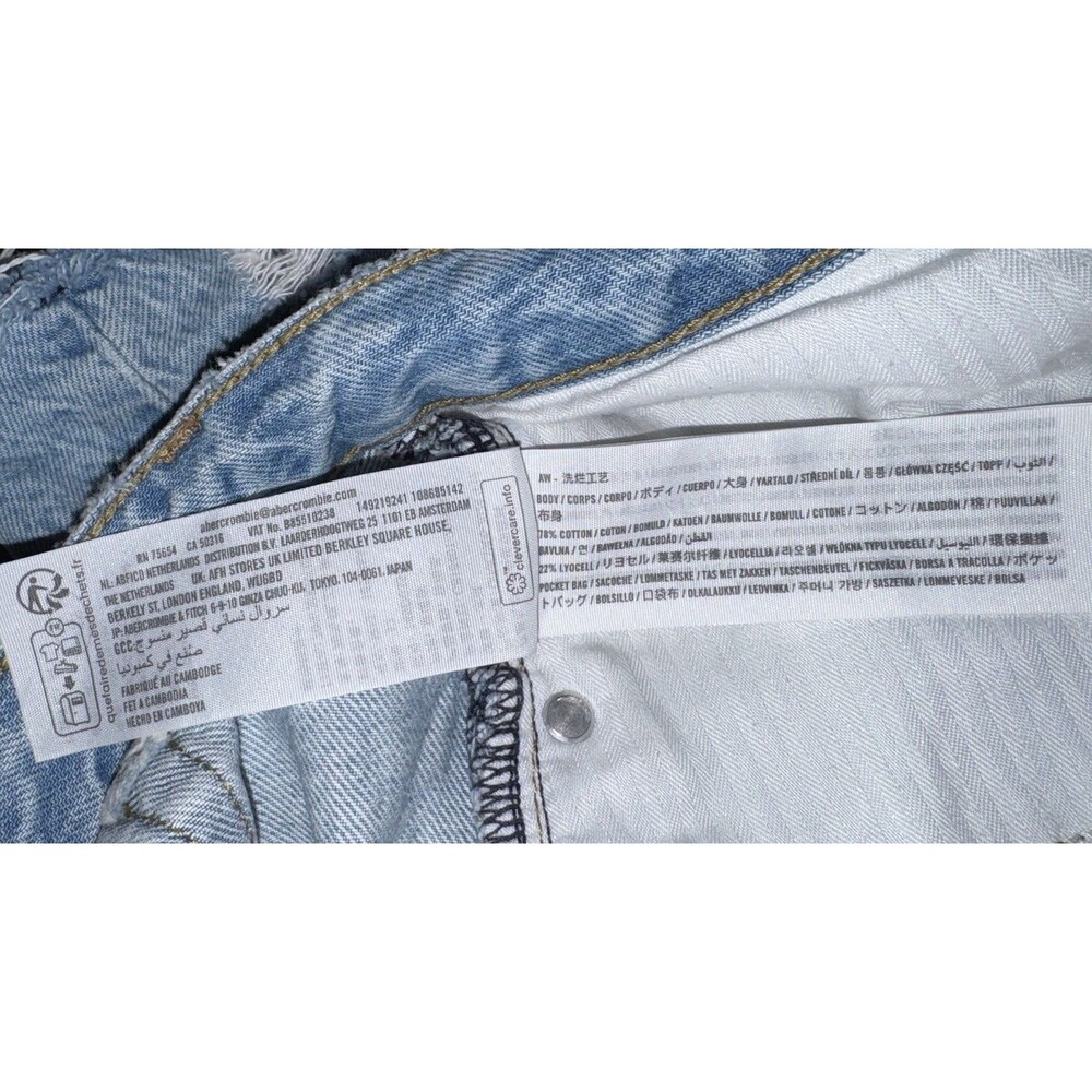 Abercrombie & Fitch Curve Love High Rise Loose Cutoff Denim Shorts Size 32 - Picture 11 of 13